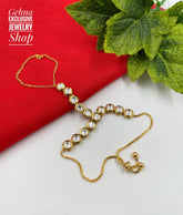 Kundan Adjustable Hath Fool Bracelets